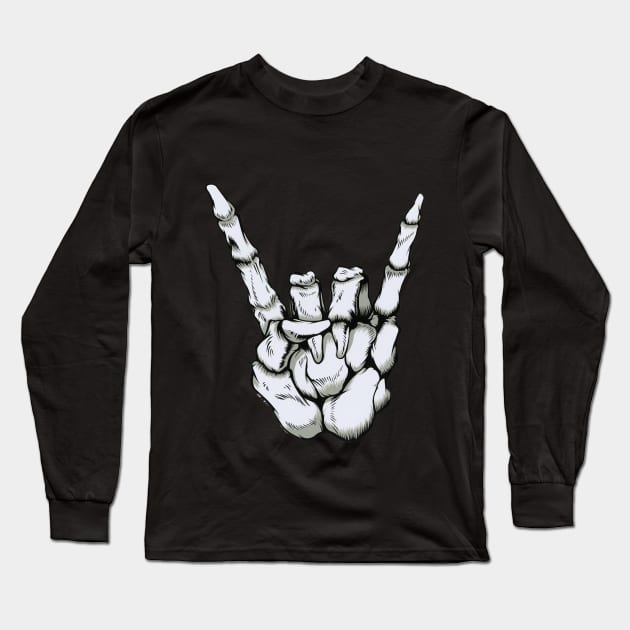 Skeleton Rock - Full Body Long Sleeve T-Shirt by supertwistedgaming